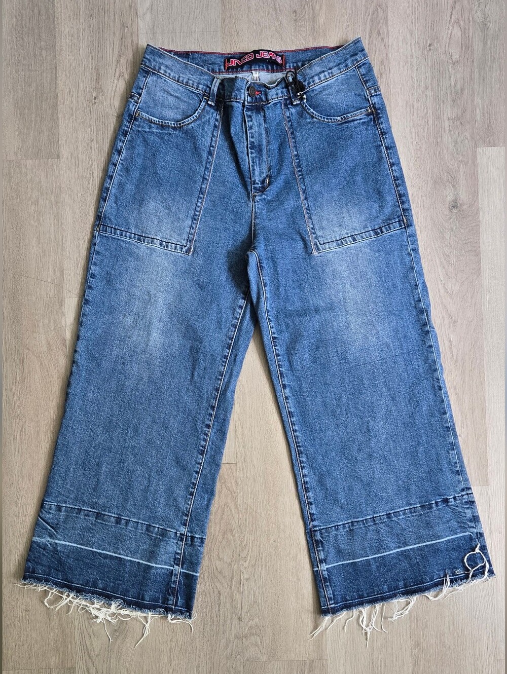 JNCO Wide Leg Cropped Blue Jeans Size 17